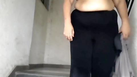 Indian Dare Naked On Building Steps