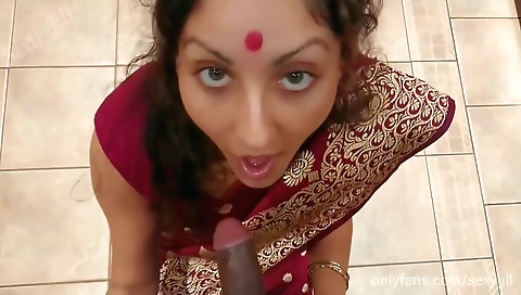 Candy Samira - Pov Desi Bhabhi In Saree Gives Horny Lonely Devar A Blowjob - Hindi Bollywood Porn Story