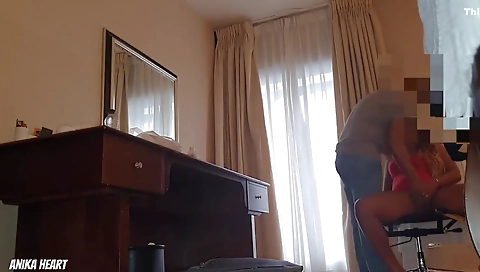 I Seduced The Hotel Maintenance Guy Bending Over With No Panties And Made Him Cum In My Mouth With Ray Wells