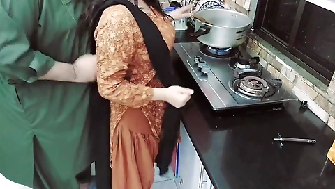 Desi Indian Wife Fucked In Kitchen In Both Holes With Clear Hindi Audio