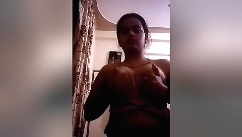 Sexy Desi Girl Showing Her Boobs To Lover On Video Call 2