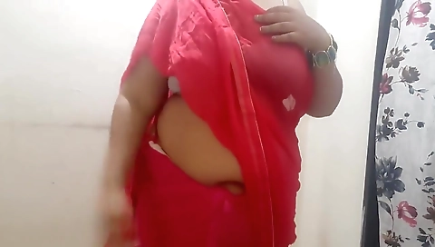 Desi Indian Naughty Horny Wife Saree Show Stripping 1
