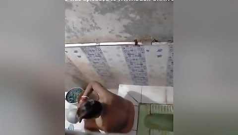 Mature Aunty Bathing Capture By