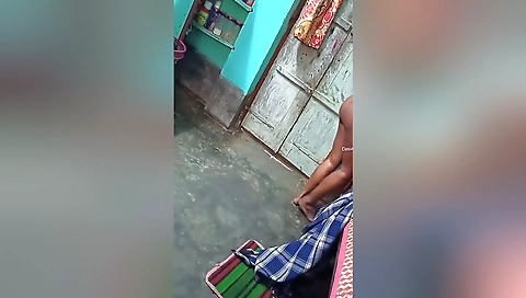 Today Exclusive- Boudi Wearing Cloths After Bathing