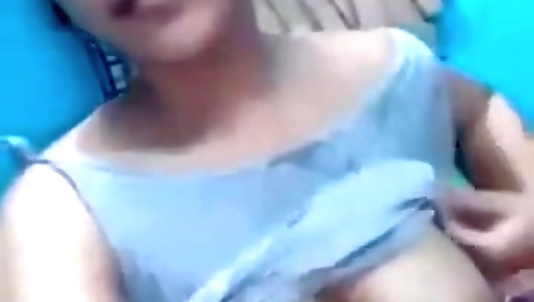 Horny Girl Fingering Pussy Displaying Her Sexy Boobs