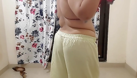 Huge Boobs - Desi Village Bhabhi Changing Her Clothes In Bedroom 2