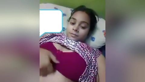 Today Exclusive- Cute Desi Girl Showing Her Boobs On Video Call